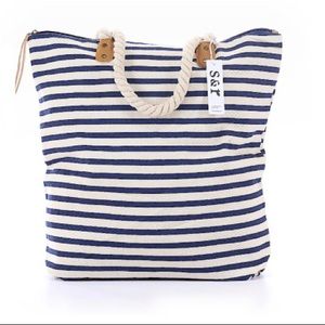 Summer & Rose Brittany Blue Striped Tote Bag RV$54